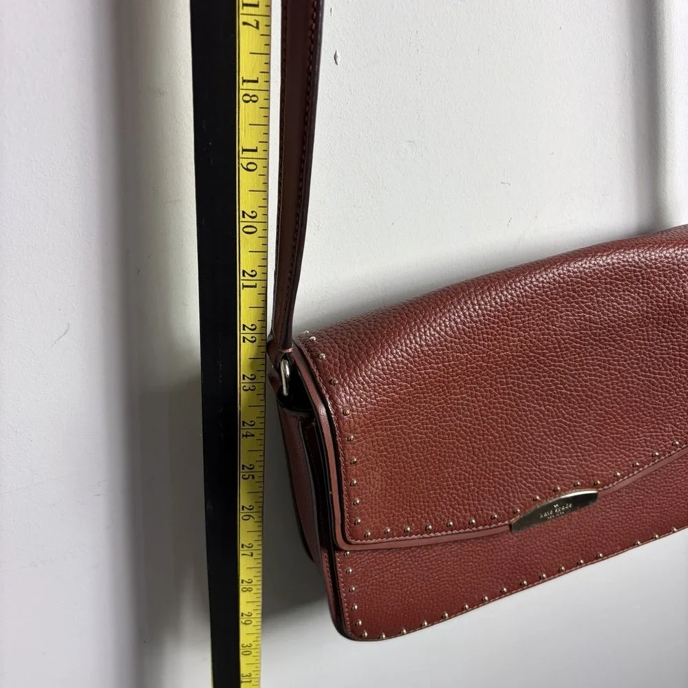 Kate Spade West Street Kenway Crossbody Bag Pebbled Leather Port Brown Studded